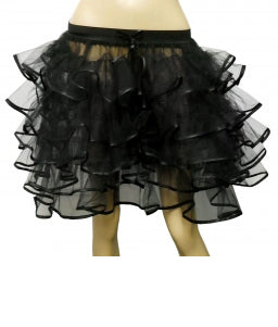 Women's 5 Layer Tutu skirt with Ribbon black