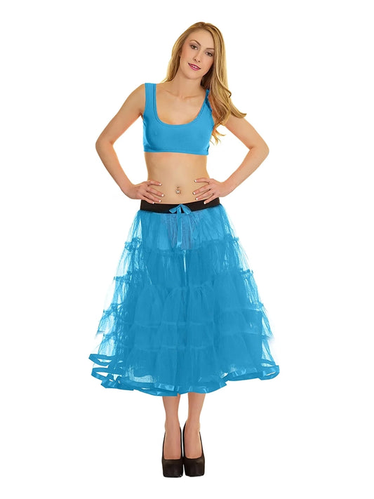 Crazy Chick 5 Tier Petticoat Skirt turquoise