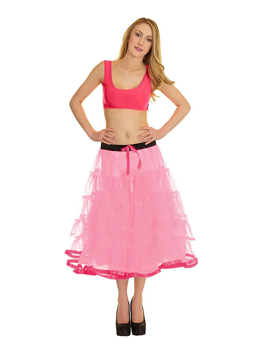 Crazy Chick 5 Tier Petticoat Skirt pink