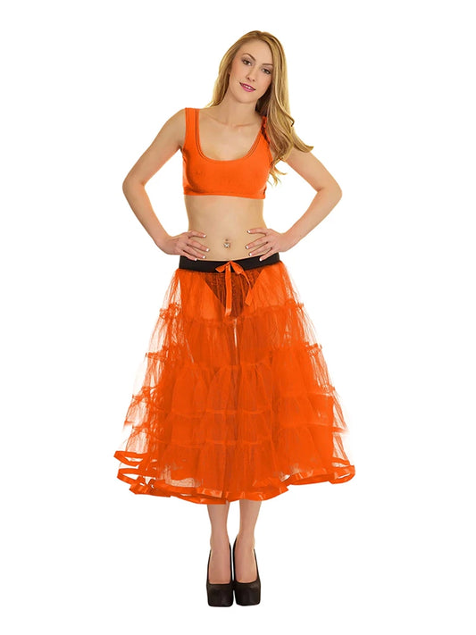 Crazy Chick 5 Tier Petticoat Skirt orange