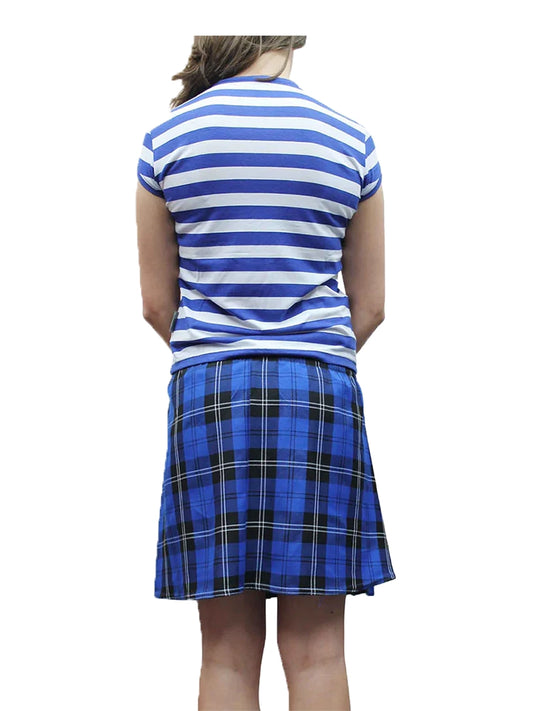 Crazy Chick Adult Pleated Elastic Tartan Skirt (16 Inches) royal blue