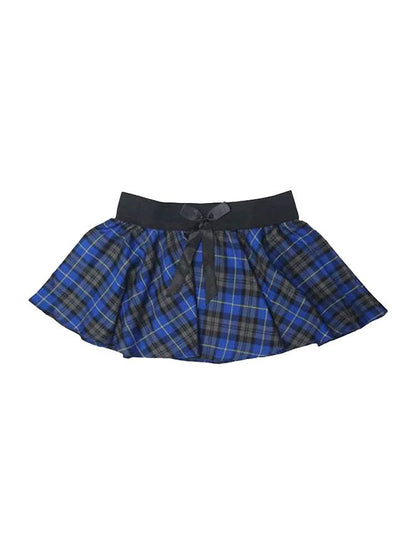 Crazy Chick Girls Bow Tartan Skirt - thefancydress.co.uk