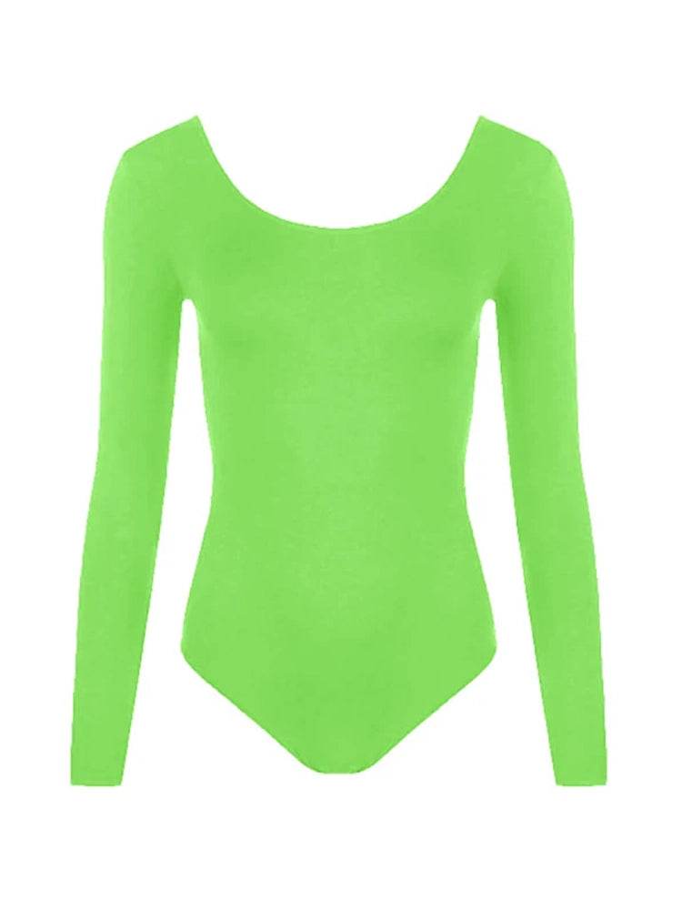Green Long Sleeve Microfibre Leotard for Girls


