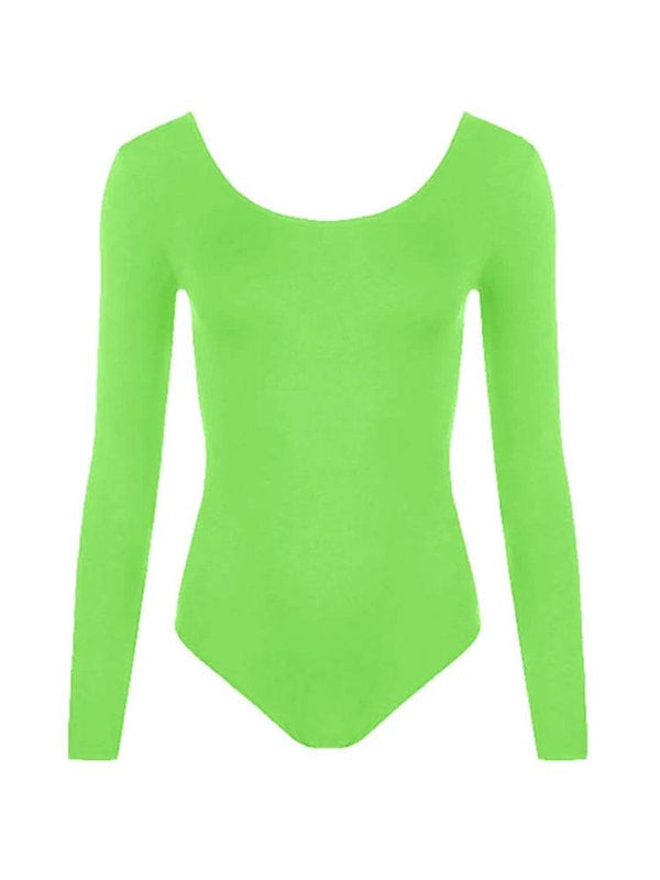Green Long Sleeve Microfibre Leotard for Girls

