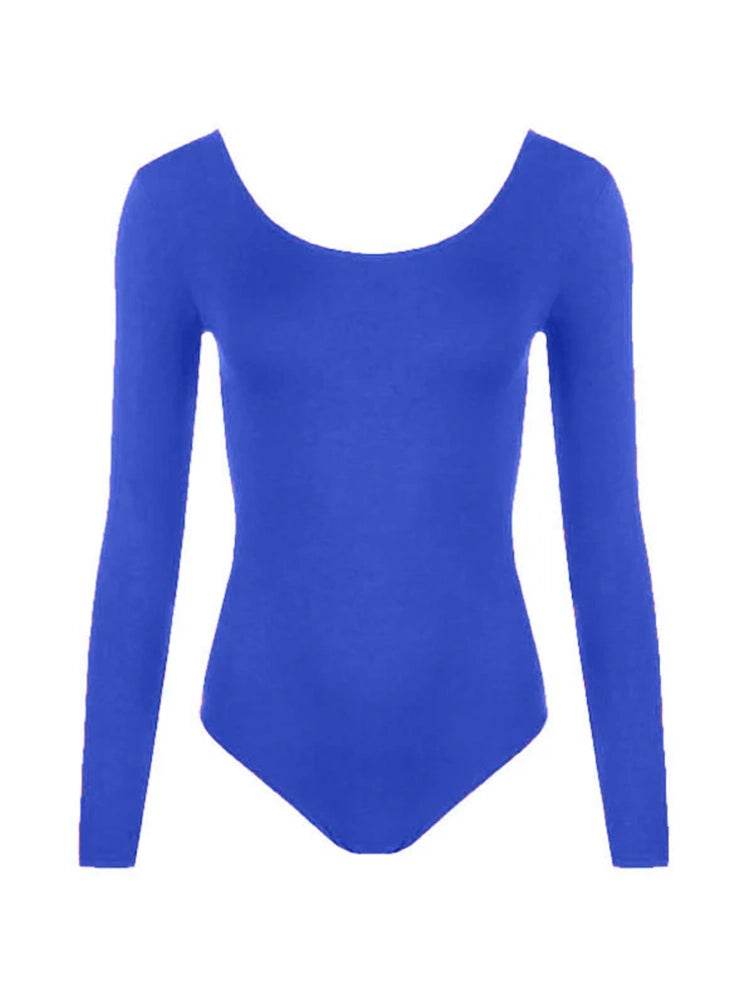 Royal Blue Long Sleeve Microfibre Leotard for Girls

