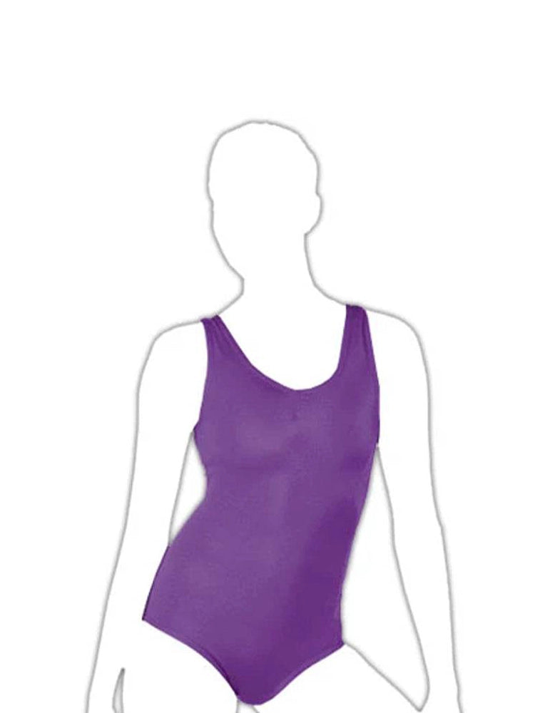 Purple Girls Plain Sleeveless Leotard_