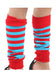 Crazy Chick Girls Stripe Legwarmers red and turquoise