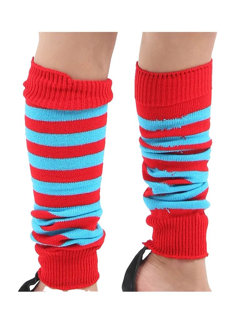 Crazy Chick Girls Stripe Legwarmers - thefancydress.co.uk