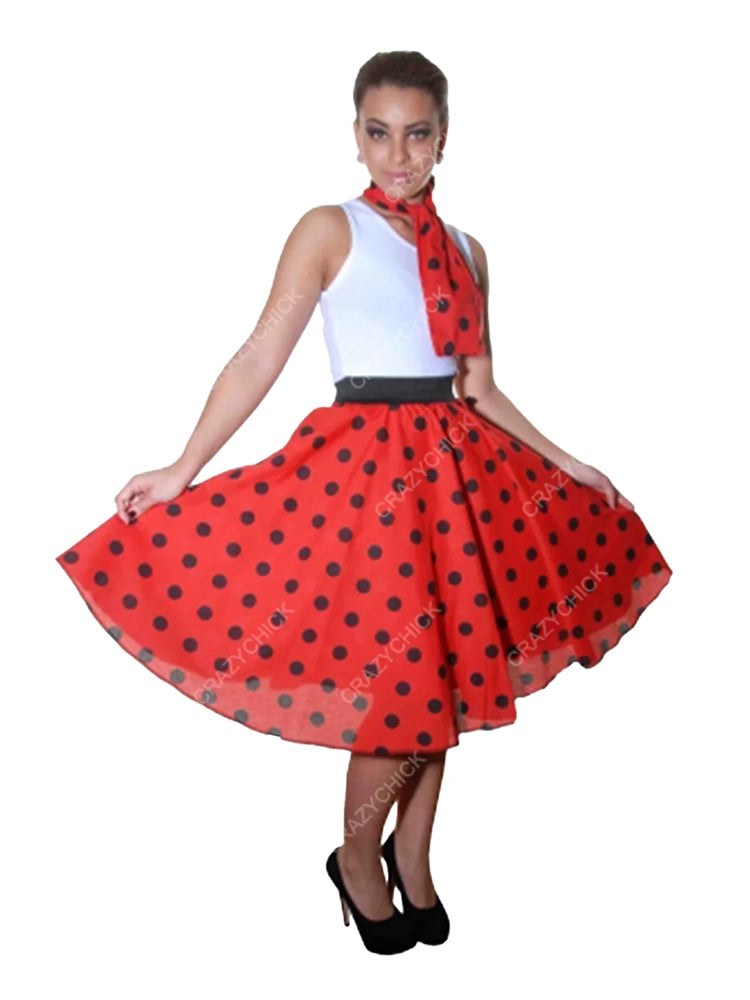 Crazy Chick Polka Dot Skirts 26 (inches) red black