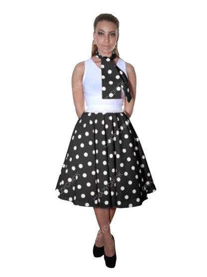 Crazy Chick Polka Dot Skirts 26 (inches) black white
