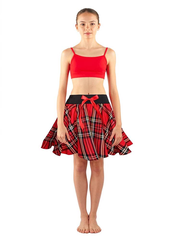 Crazy Chick Tartan Skirt With Bow - thefancydress.co.uk