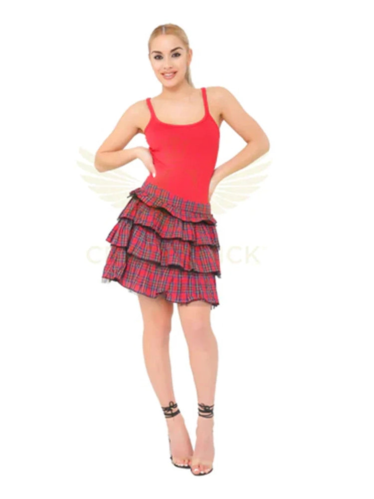 Crazy Chick Tartan Skirt red