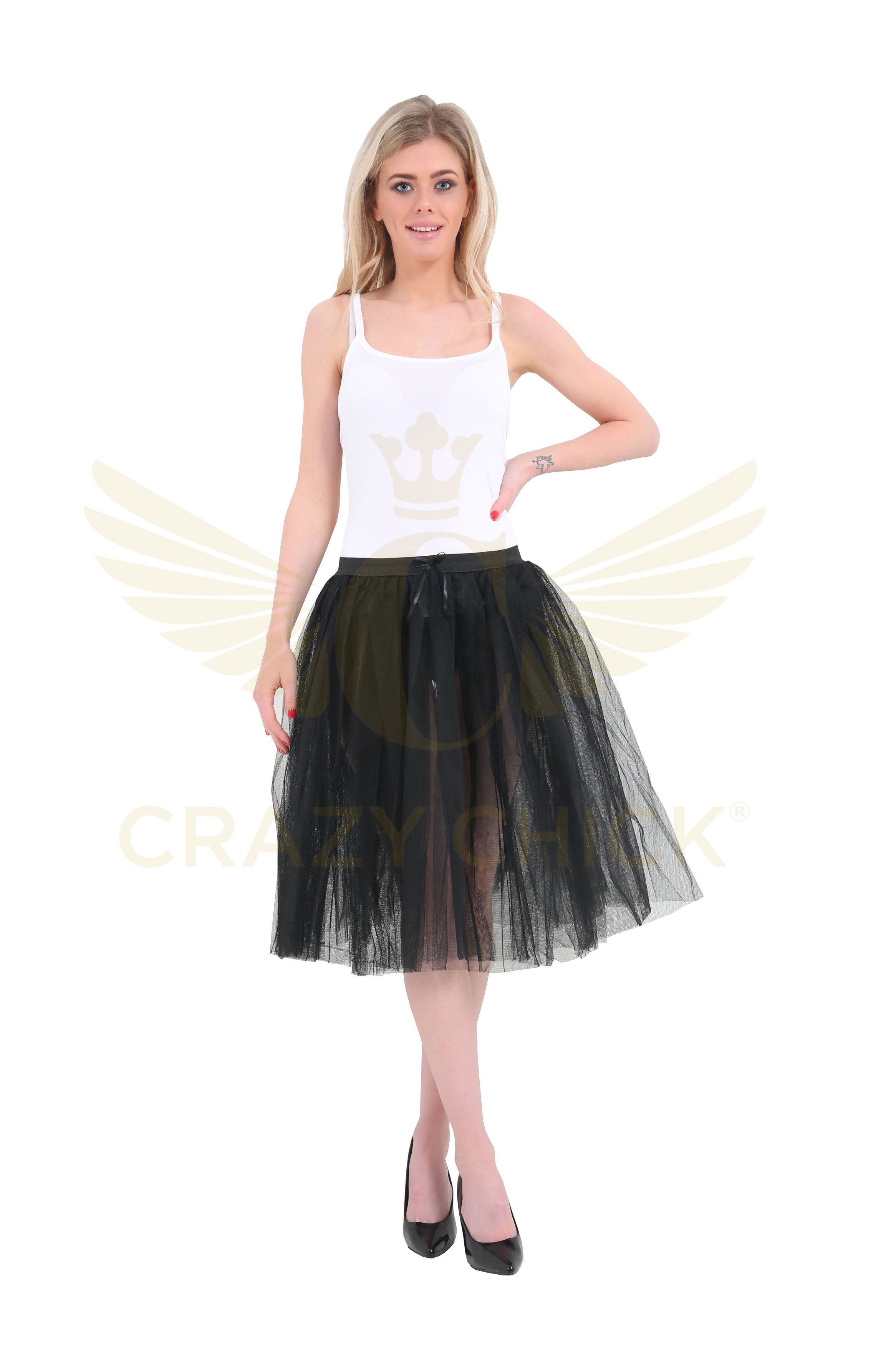 Crazy Chick 3 Layer Tutu Skirt Black