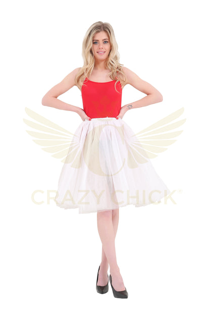 Crazy Chick 3 Layer Tutu Skirt White