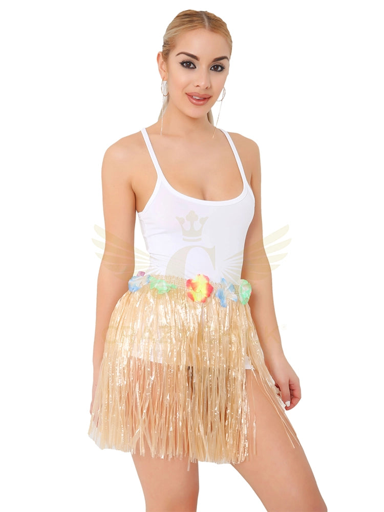 Crazy Chick Hula Skirt With Flowers