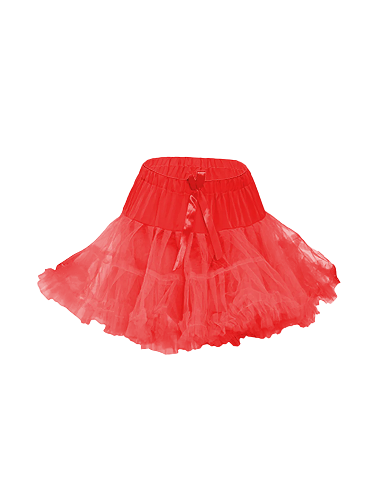 Girl Ruffle Petticoat Tutu Skirt red