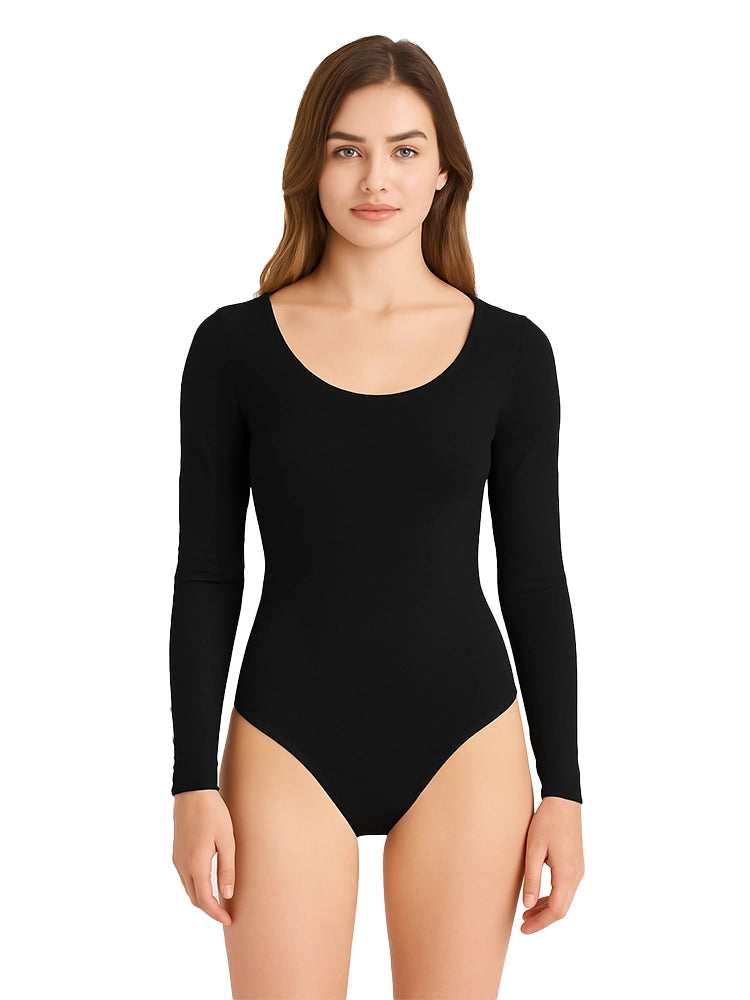 Crazy Chick Girls Cotton Black Full Sleeve Leotard