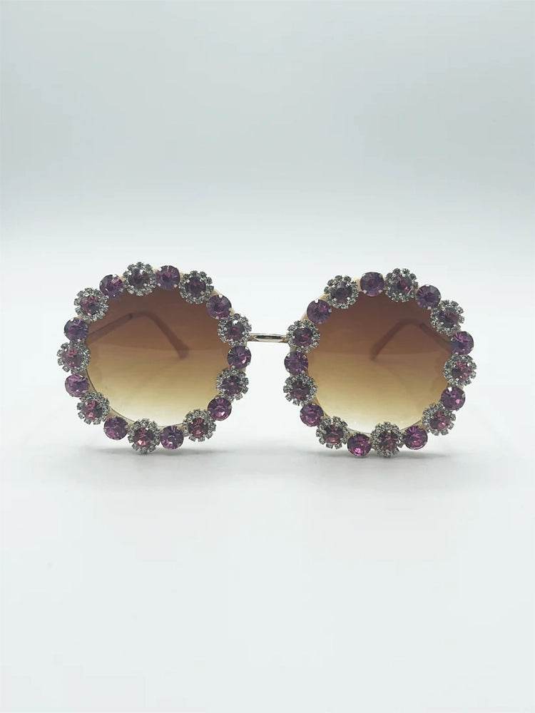 Crystal Gem Sunglasses in Pink - thefancydress.co.uk