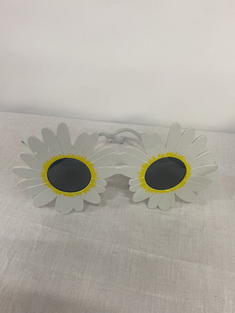 White Sunflower Glasses With Black Lens