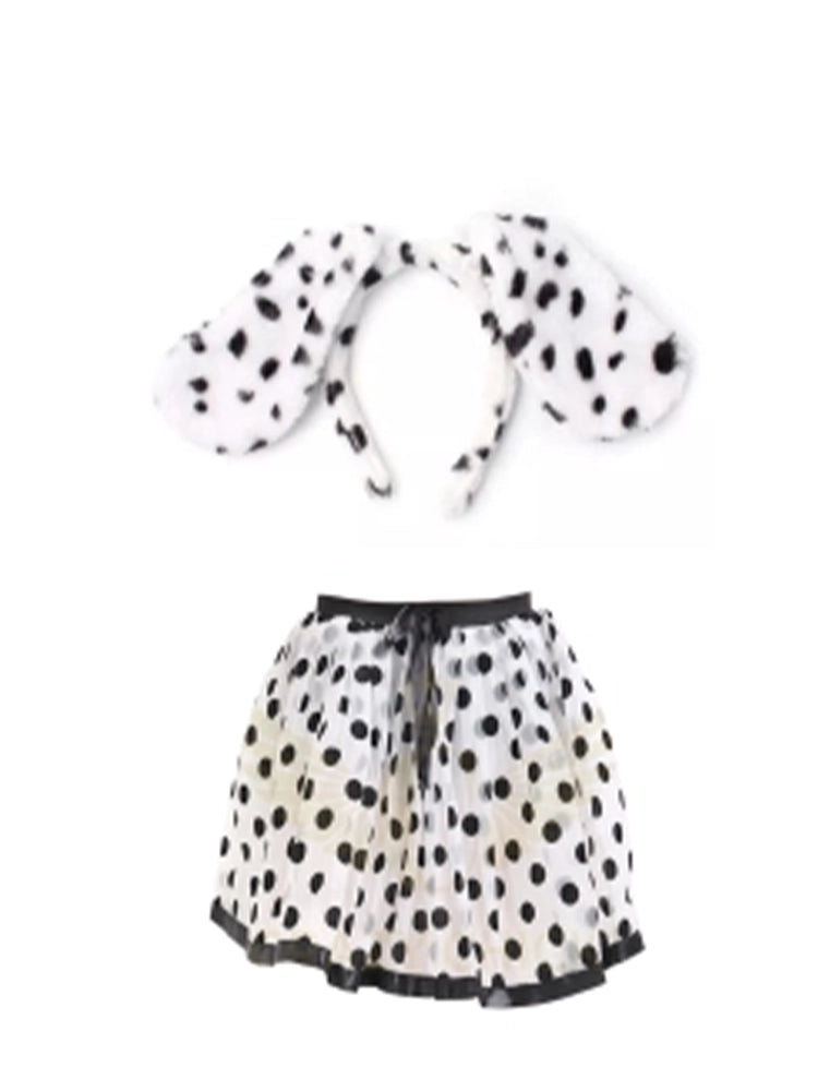 Dalmatian Ears & Fancy Polka Dot Skirt