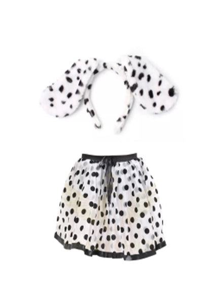 Dalmatian Ears & Fancy Polka Dot Skirt