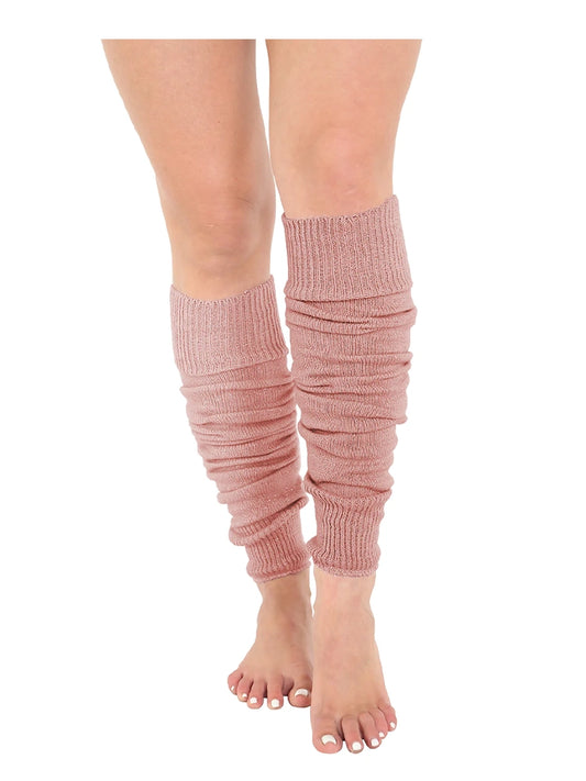 Deluxe Luxurious Ladies 80's Plain Ribbed Leg Warmers pink