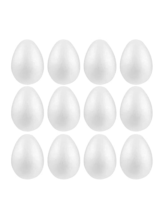 Easter, 14cm Height Foam White Fake Eggs For Decoratation