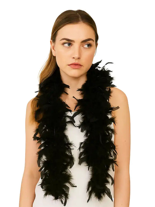Elegant Black Feather Boa – 150cm