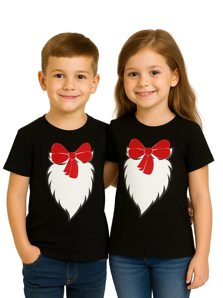Family Cat In The Hat Printed Black T-Shirts