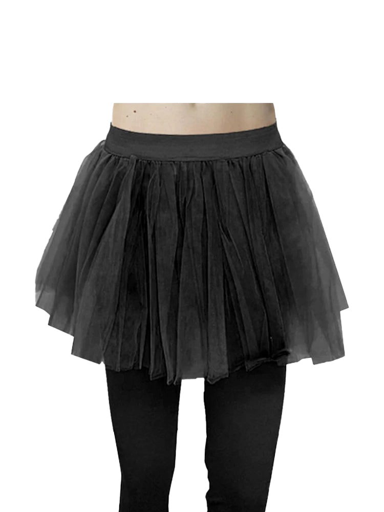 Ladies 1980s Fancy 2 Layers Tutu Skirts black