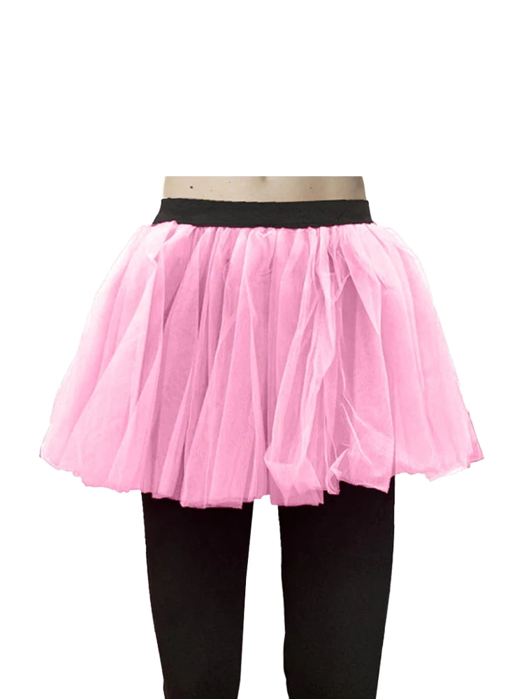 Ladies 1980s Fancy 2 Layers Tutu Skirts light pink