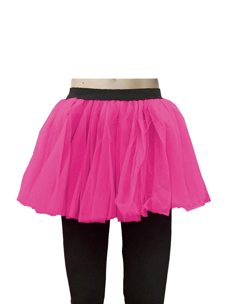 Ladies 1980s Fancy 2 Layers Tutu Skirts pink