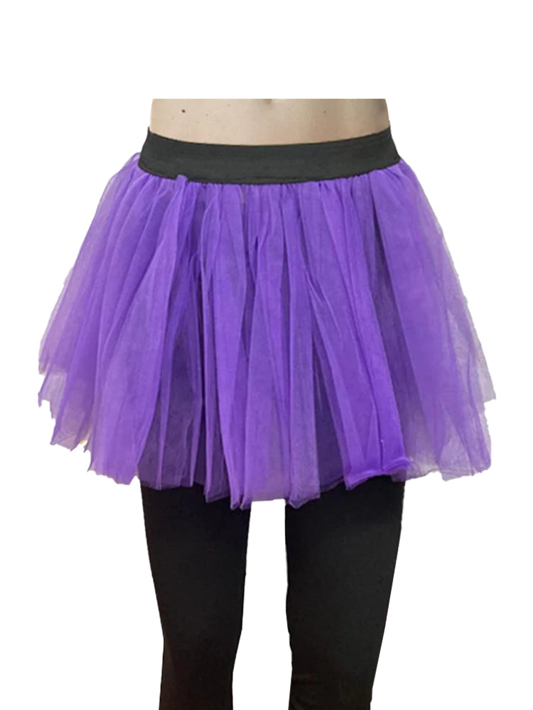 Ladies 1980s Fancy 2 Layers Tutu Skirts purple