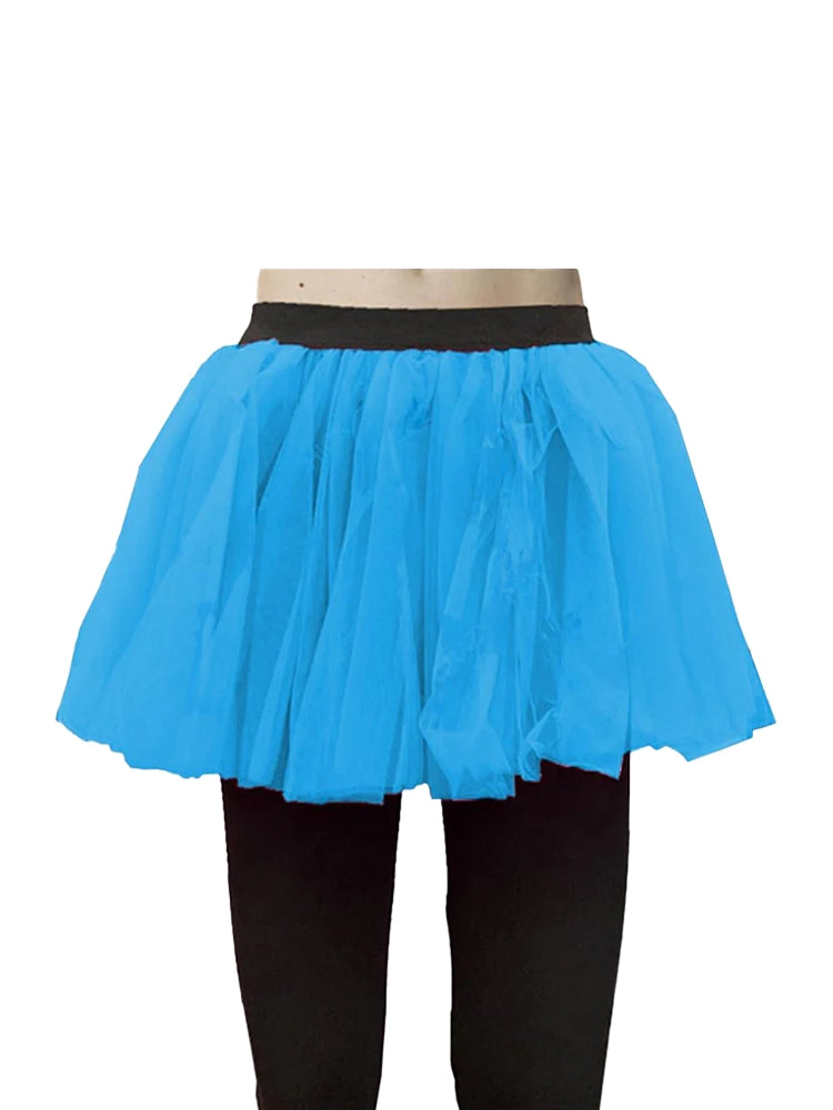 Ladies 1980s Fancy 2 Layers Tutu Skirts turquoise