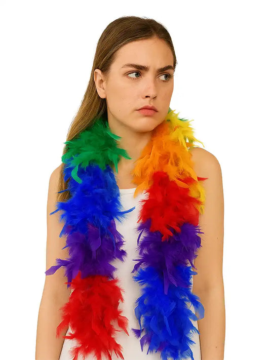 Elegant Festival Rainbow Feather Boa