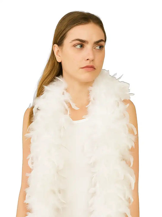 Elegant Festival White Feather Boa – 150cm