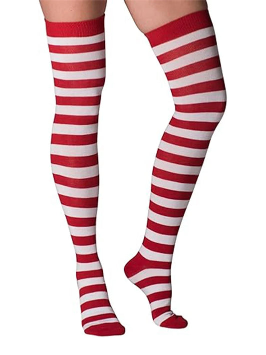 Festive Christmas Thigh-High Socks for Women and Girls