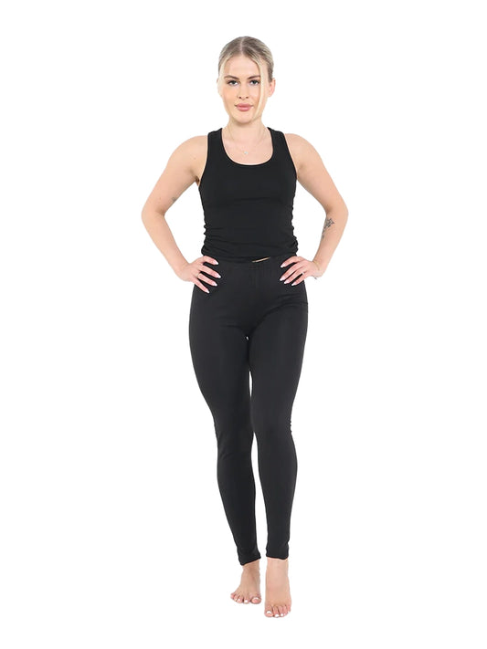 Womens Full Length Cotton Leggings  black