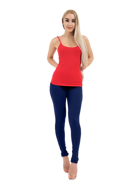 Womens Full Length Cotton Leggings  navy