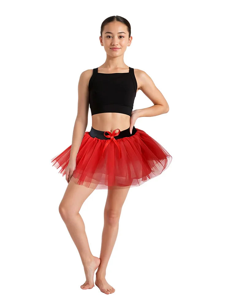 Girls' 3-Layer Tutu Skirt red