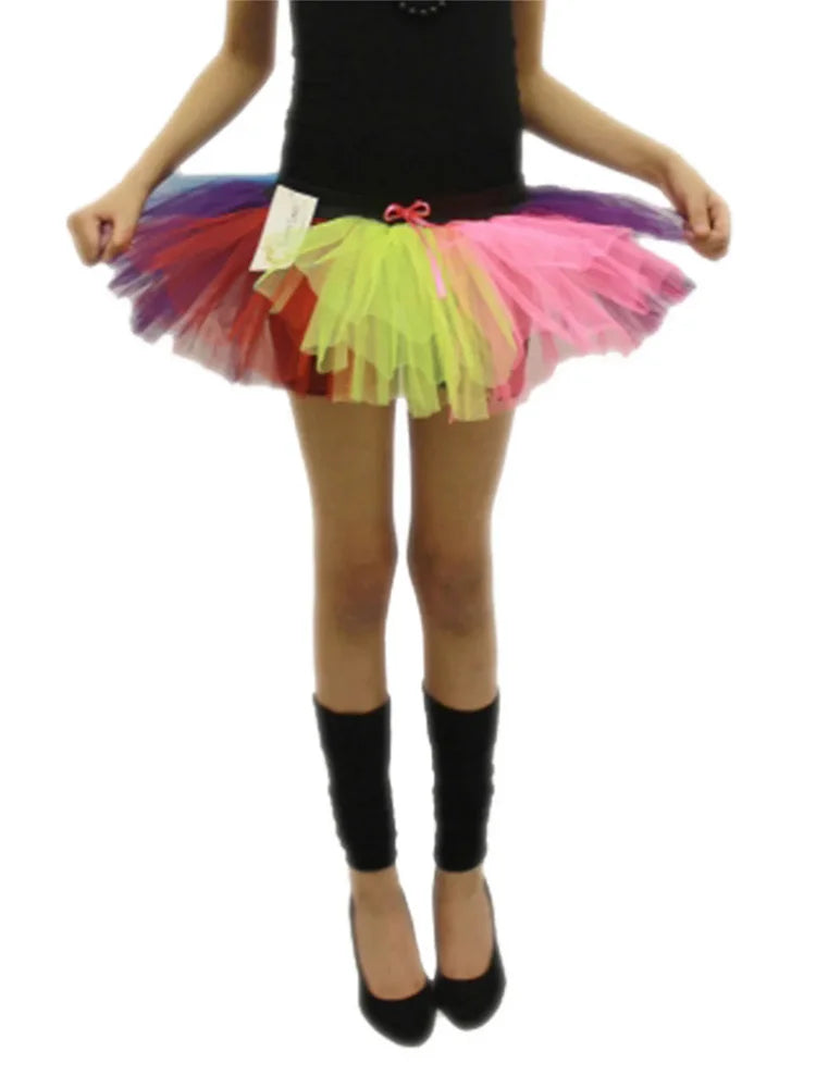 Girls' 3-Layer Tutu Skirt rainbow