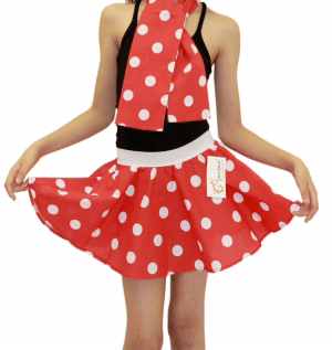 Crazy Chick Girls Polka Dot Skirt - thefancydress.co.uk