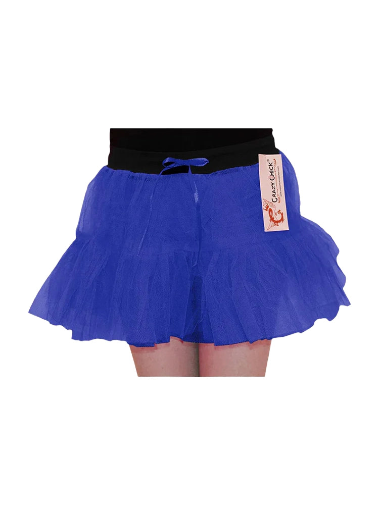 Girls 2 Layer Tutu Skirts with Elasticated Waistband blue