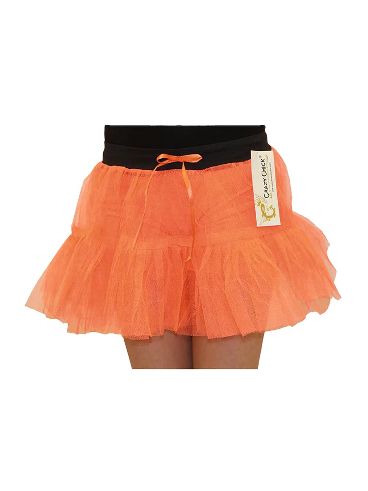 Girls 2 Layer Tutu Skirts with Elasticated Waistband orange
