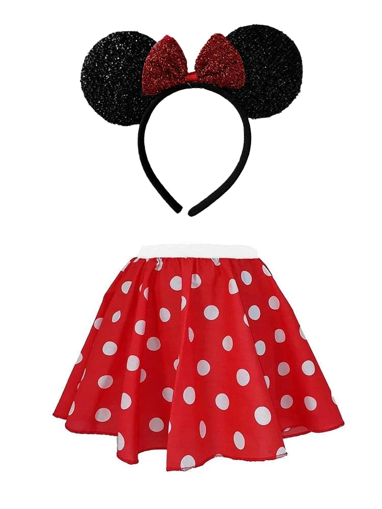 Girls 2Pcs Minnie Mouse Costume Set (5-10 Years)