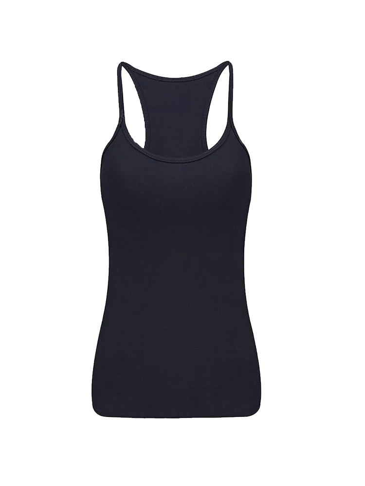 Girls Cotton Vest Top black