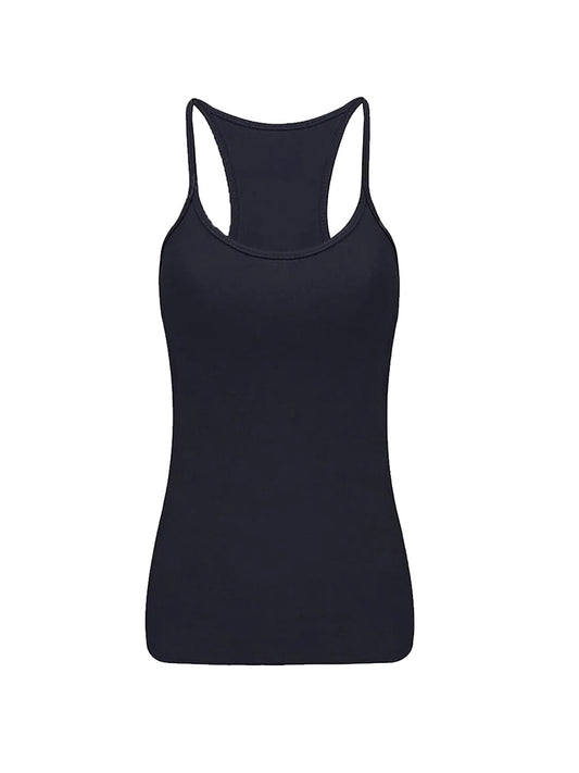 Girls Cotton Vest Top black