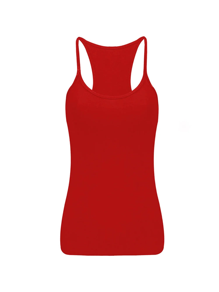 Girls Cotton Vest Top red