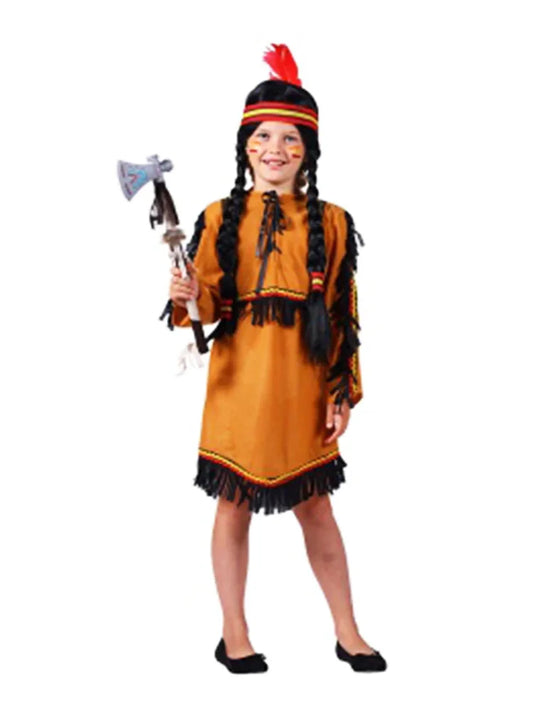 Girls Indian Wild West Tribal Warrior Cosplay Costume Set