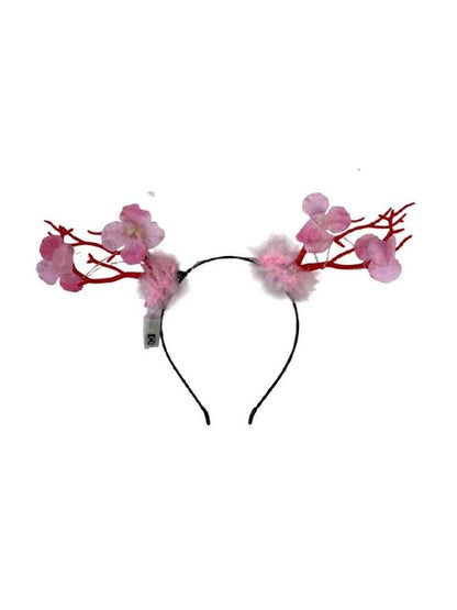 Girls Light Up Flower Antler Headband - thefancydress.co.uk